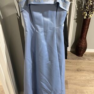 Elegant Blue Off-Shoulder Dress
